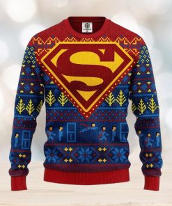 Supermans Ugly Christmas Ugly Sweater Superhero Ugly Xmas