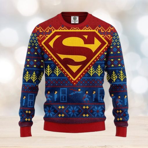 Supermans Ugly Christmas Ugly Sweater Superhero Ugly Xmas