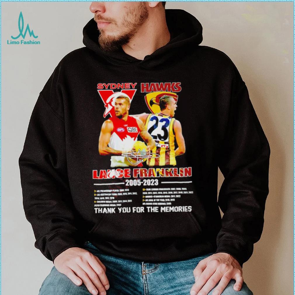 Sydney Lance Hawks Franklin 2005 2023 thank you for the memories signature shirt Sydney Lance Hawks Franklin 2005 2023 thank you for the memories signature shirt