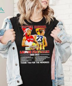 Sydney Lance Hawks Franklin 2005 2023 thank you for the memories signature shirt