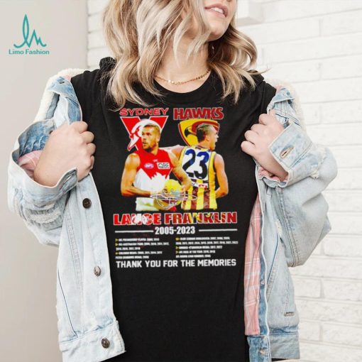 Sydney Lance Hawks Franklin 2005 2023 thank you for the memories signature shirt