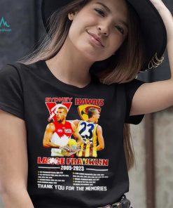 Sydney Lance Hawks Franklin 2005 2023 thank you for the memories signature shirt