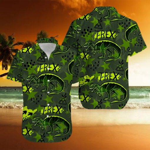 T Rex Green Hawaiian Shirts