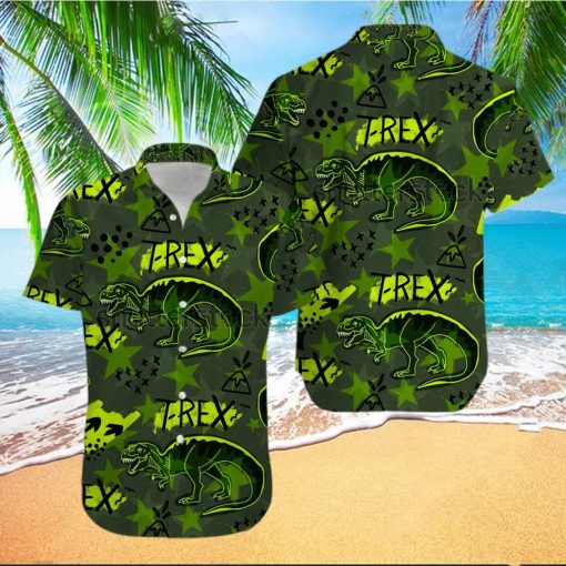 T Rex Green Hawaiian Shirts