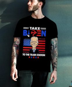 Take Biden to the train station US flag shirt