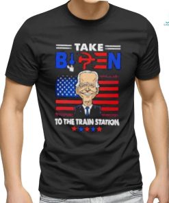 Take Biden to the train station US flag shirt