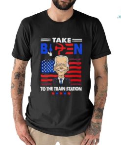 Take Biden to the train station US flag shirt