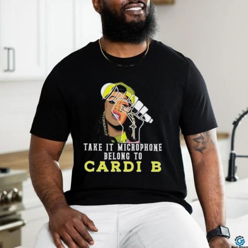 Take it microphone belong to cardi b shirt