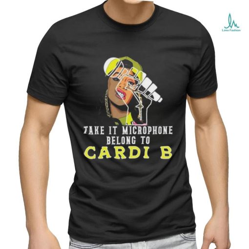 Take it microphone belong to cardi b shirt