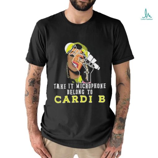 Take it microphone belong to cardi b shirt