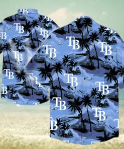 Tampa Bay Rays Mlb Hawaiian Graphic Print Short Sleeve Hawaiian Shirt