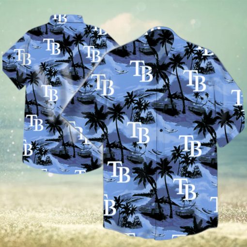 Tampa Bay Rays Mlb Hawaiian Graphic Print Short Sleeve Hawaiian Shirt