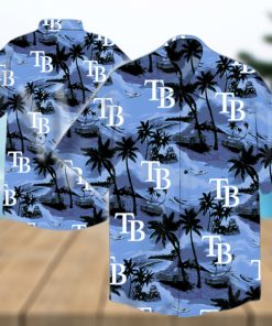 Tampa Bay Rays Mlb Hawaiian Graphic Print Short Sleeve Hawaiian Shirt