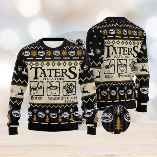 Taters Potatoes LOTR Black Knitted Xmas Gifts Gift Ugly Christmas Sweater For Men And Women