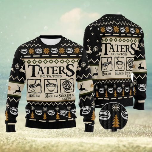 Taters Potatoes LOTR Black Knitted Xmas Gifts Gift Ugly Christmas Sweater For Men And Women