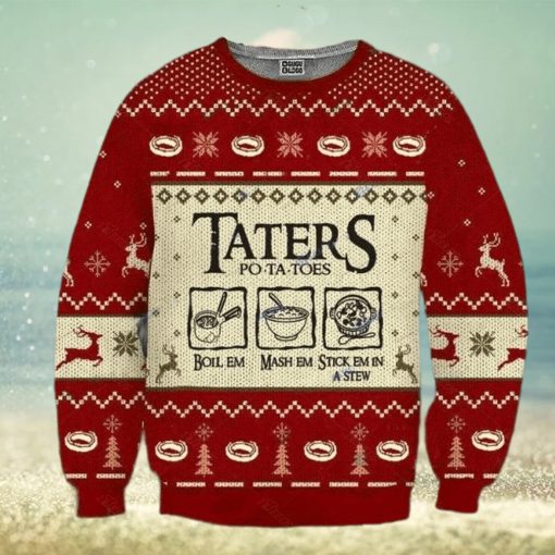 Taters Potatoes LOTR Red Ugly Christmas Sweater