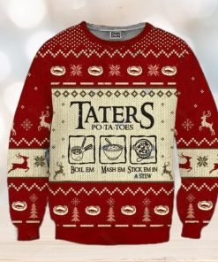 Taters Potatoes LOTR Red Ugly Christmas Sweater