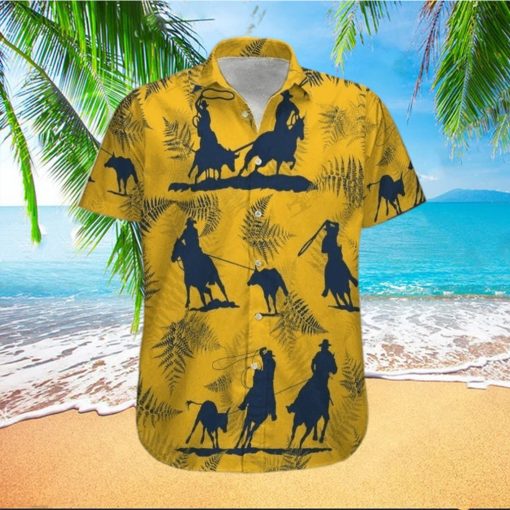 Team Roping Cowboy Yellow Unisex Hawaiian Shirts