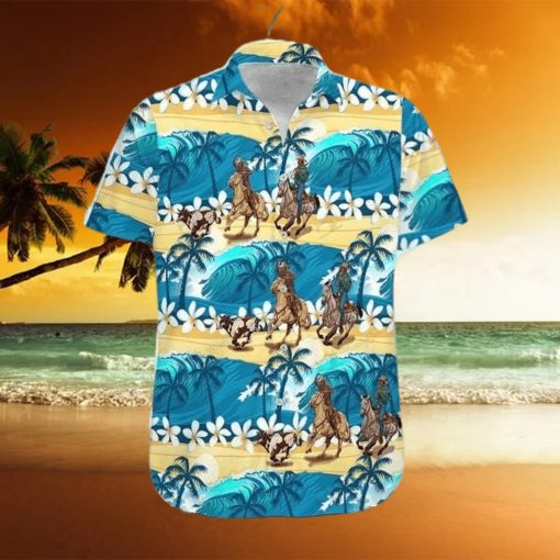 Team Roping Wave Sea Hawaiian Shirts