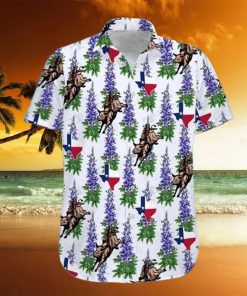 Texas Flag Team Roping Flower Hawaiian Shirts