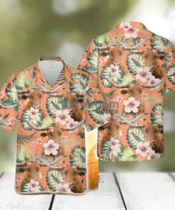 Texas Longhorn Summer Happiness Floral Farm 3D Hawaiian Shirt