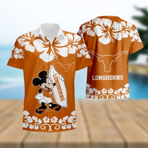 Texas Longhorns 6 Mickey Mouse Set 3D Hawaiian Shirt And Short Gift For Men And Women