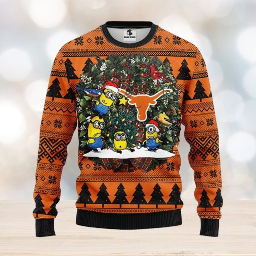 Texas Longhorns Minion Christmas Ugly Sweater