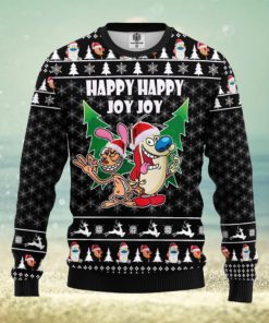 The Ren & Stimpy Happy Happy Joy Joy AOP Print Christmas Ugly Sweater For Men Women