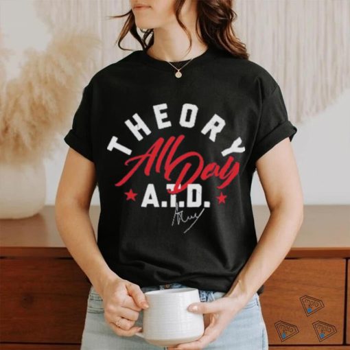 Theory a town down text signature shirt