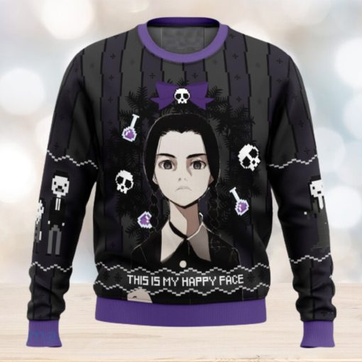 This is my Happy Face Wednesday Addams Xmas Ugly Christmas Sweater Christmas Gift For Men And Women