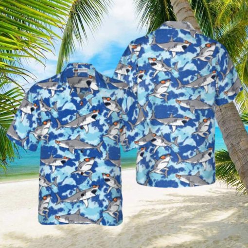 Tie Dye Sharks Wearing Sunglasses Hawaiian Shirt