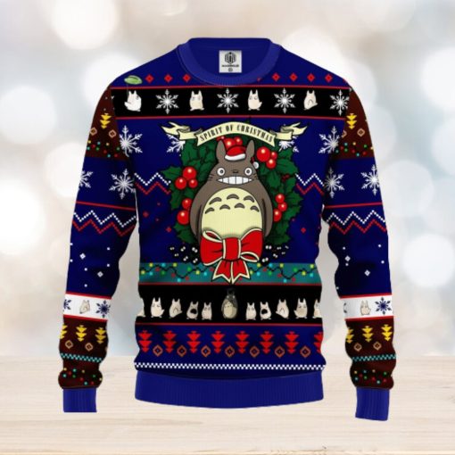 Totoro Ugly Christmas Sweater Blue Ideas For Men Women