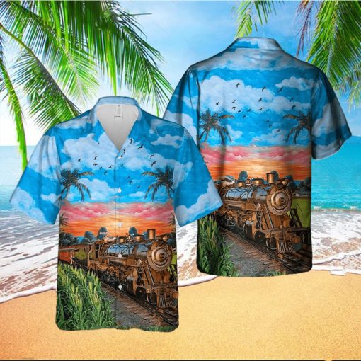 Train In The Summer Beautiful Blue Sky Unisex Hawaiian Shirts