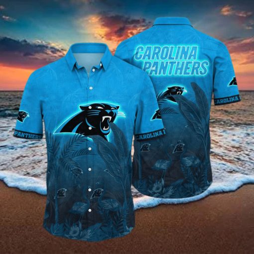 Trending NFL Carolina Panthers Flower Hawaiian Shirt