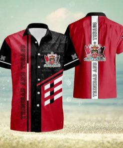 Trinidad And Tobago Coat Of Arms Button Down Set 3D Hawaiian Shirt And Short Gift For Men And Women