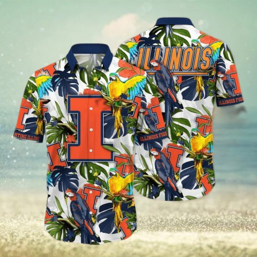 Tropical Aloha NCAA Illinois Fighting Illini Hawaiian Shirt Summer Vacation Gift