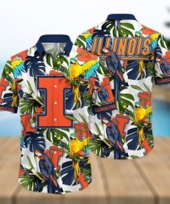 Tropical Aloha NCAA Illinois Fighting Illini Hawaiian Shirt Summer Vacation Gift