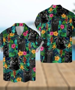 Tropical Cat Hawaiian Shirts For Men Women  Cat Lovers Gift Mens Casual Shirt