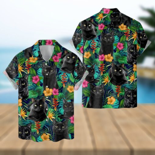 Tropical Cat Hawaiian Shirts For Men Women  Cat Lovers Gift Mens Casual Shirt