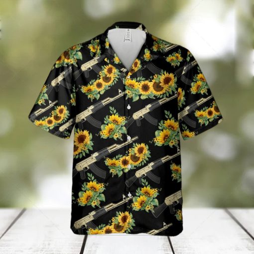 Tropical Gun Ak47 Machine Guns And Sunflowers Hawaiian Shirt Summer Gift For Men And Women 5vdnpTUuV