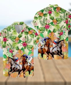 Tropical Horse Racing Hawaiian Shirt For Men Women Horse Painting Shirt