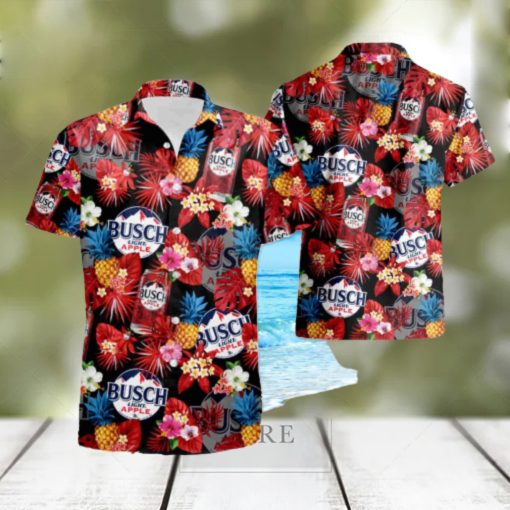 Tropical Pineapple And Busch Light Apple Beer All Over Print Summer Hawaiian Shirt