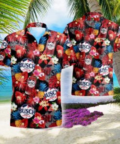 Tropical Pineapple And Busch Light Apple Beer Set 3D Hawaiian Shirt And Short Gift For Men And Women