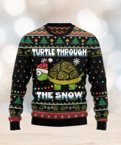 Turtle Through The Snow Funny Family Ugly Christmas Sweater