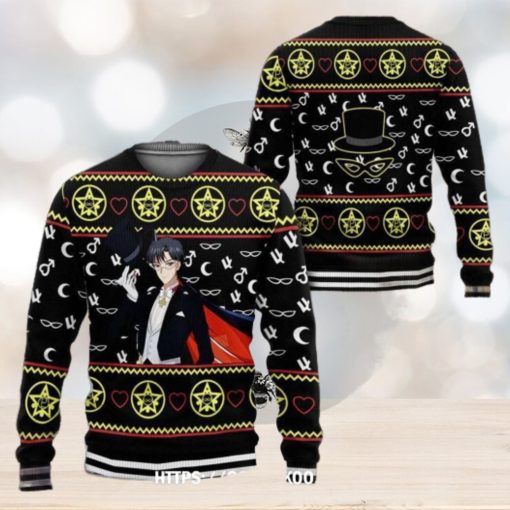 Tuxedo Ugly Christmas Sweater Sailor Moon Anime Xmas 3D Over Print Shirt