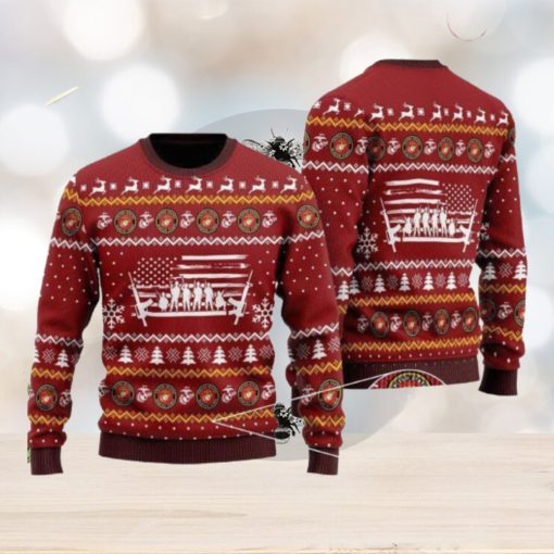 U.S Marine Corps Soldiers All Over Print 3D Ugly Christmas Sweater