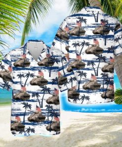 US Army M4A3 76 W HVSS Palm Tree Tropical Short Sleeve Hawaiian Shirt