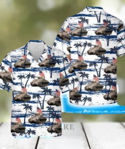 US Army M4A3 76 W HVSS Palm Tree Tropical Short Sleeve Hawaiian Shirt