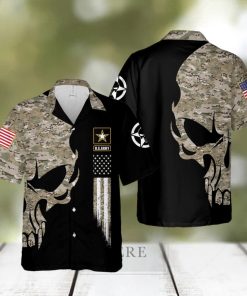 US Army US Veteran Camo Pattern Skull Hawaiian Shirt Summer Gift For Men And Women