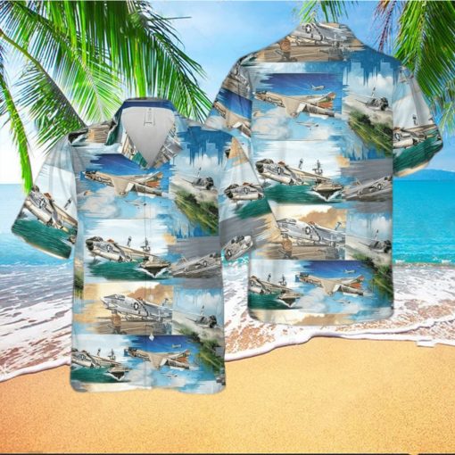 US Navy Vought F 8 Crusader Hawaiian Shirt